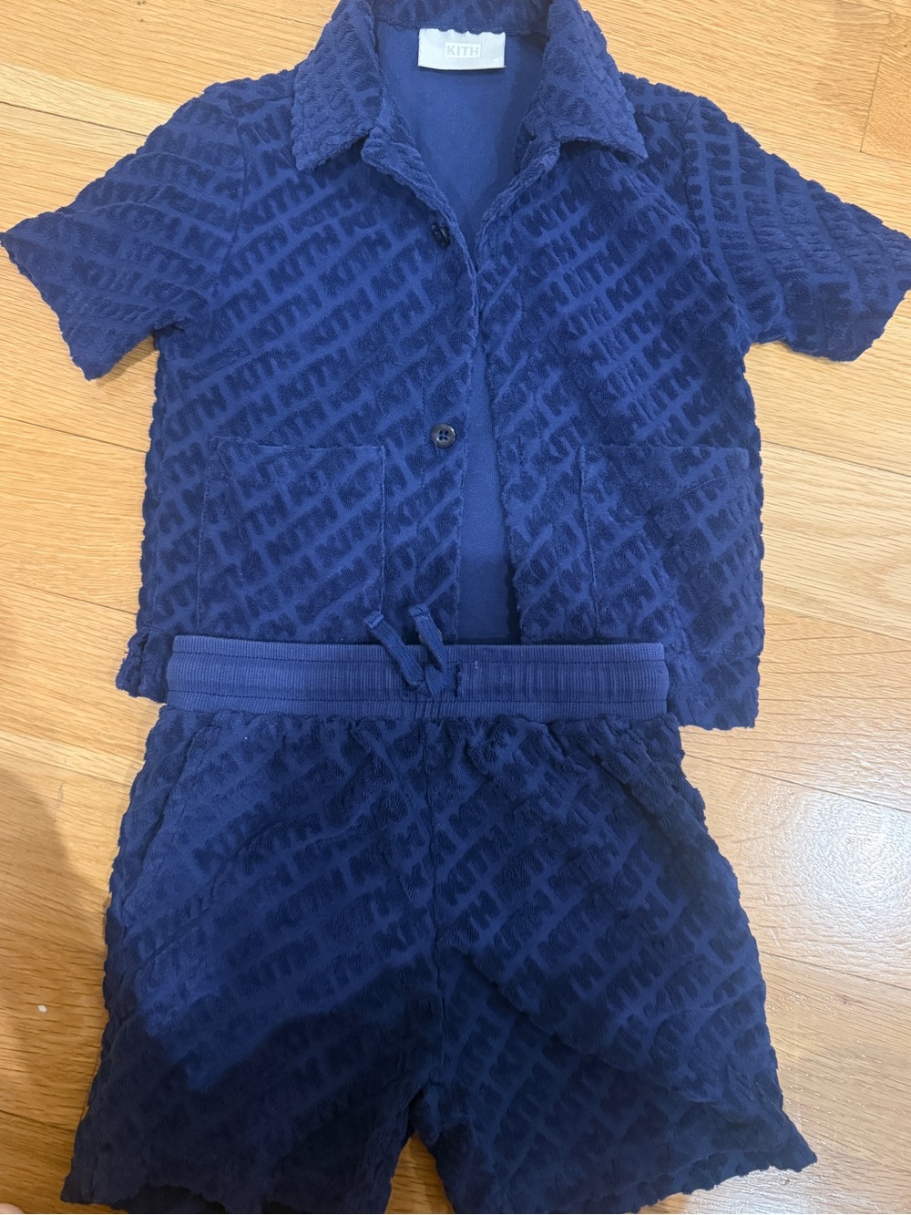 Kith Navy Textured TerryCloth Matching Set